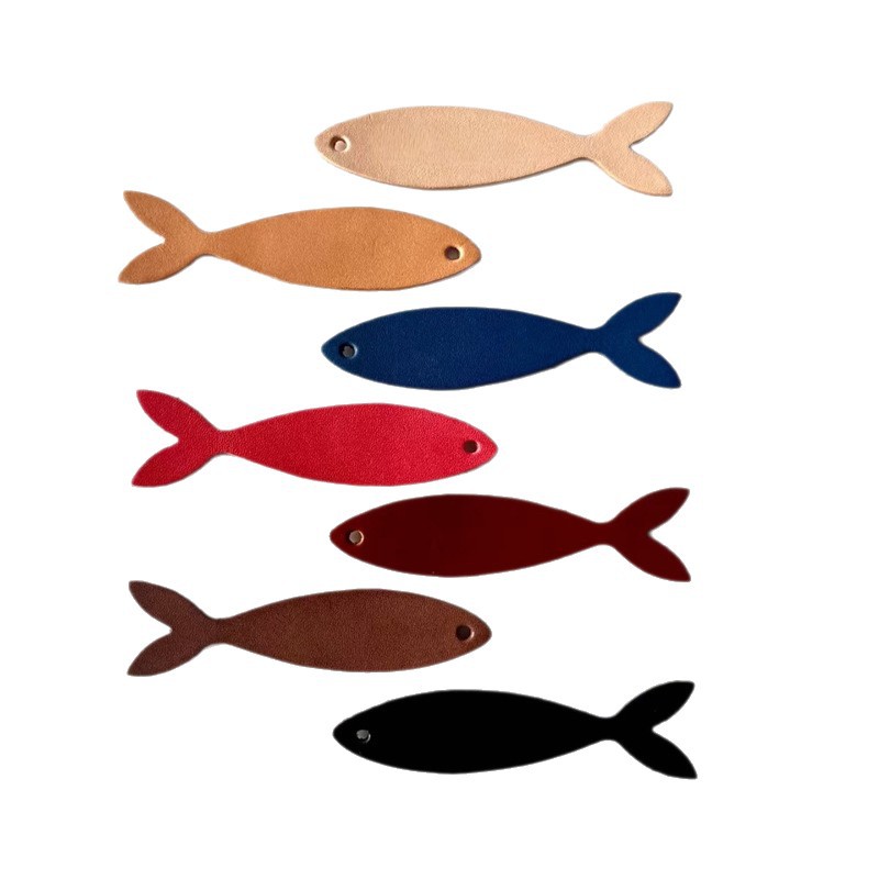 Fish-Shaped PU Leather Bookmark