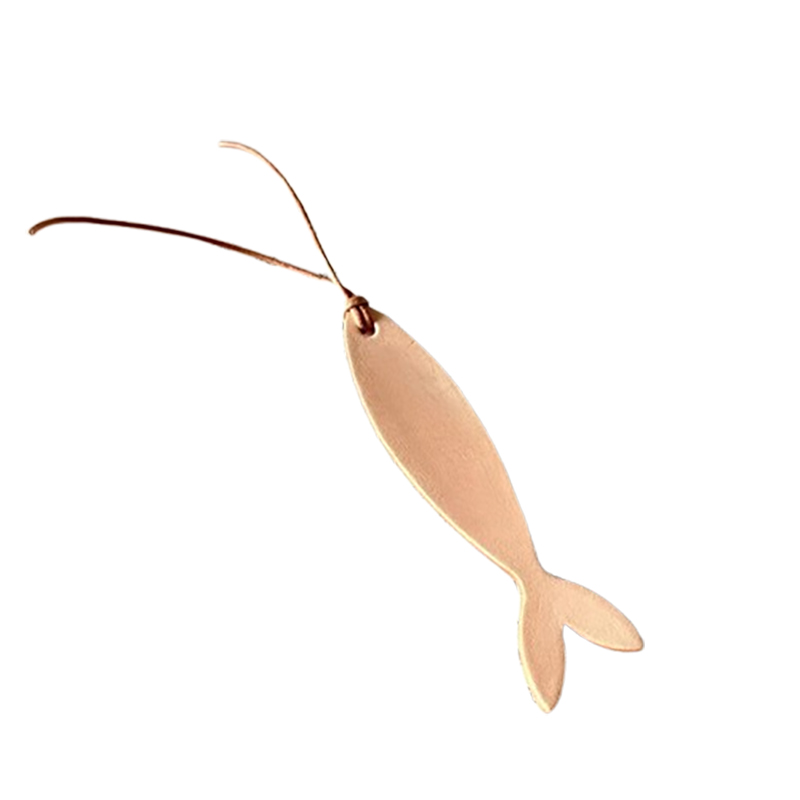 Fish-Shaped PU Leather Bookmark