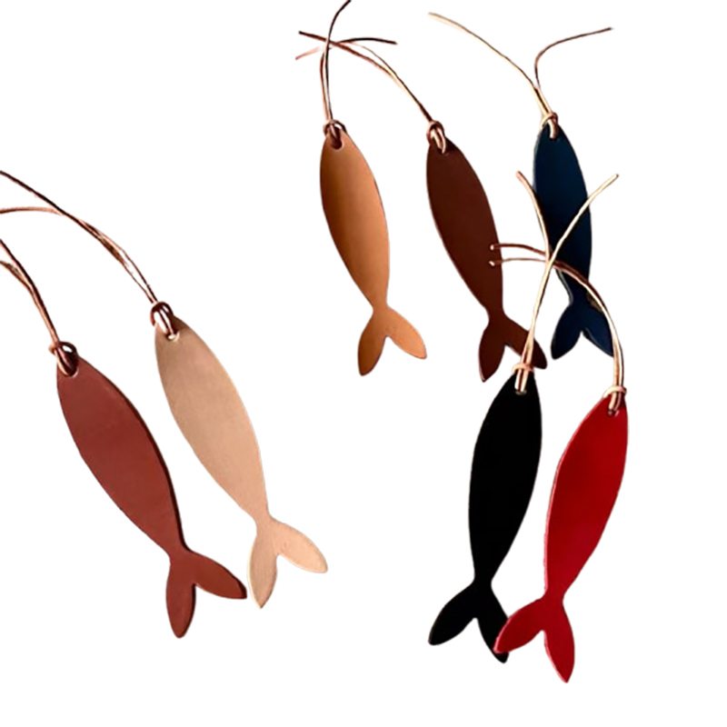 Fish-Shaped PU Leather Bookmark