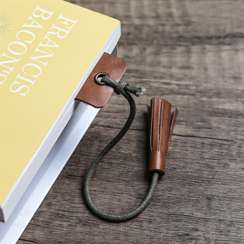 PU Leather Tassel Bookmark