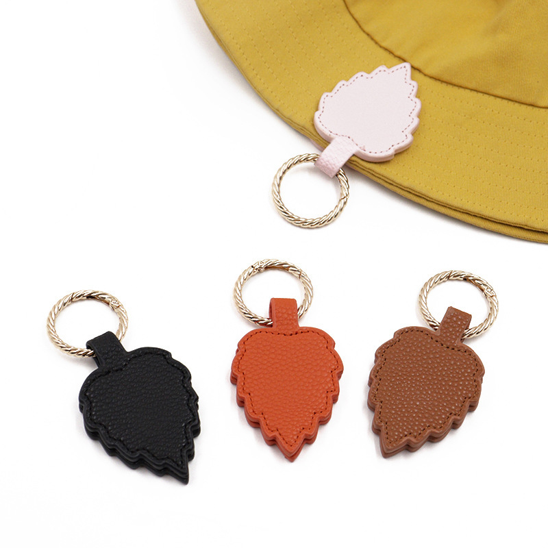 PU Leather Magnetic Leaf Hat Clip