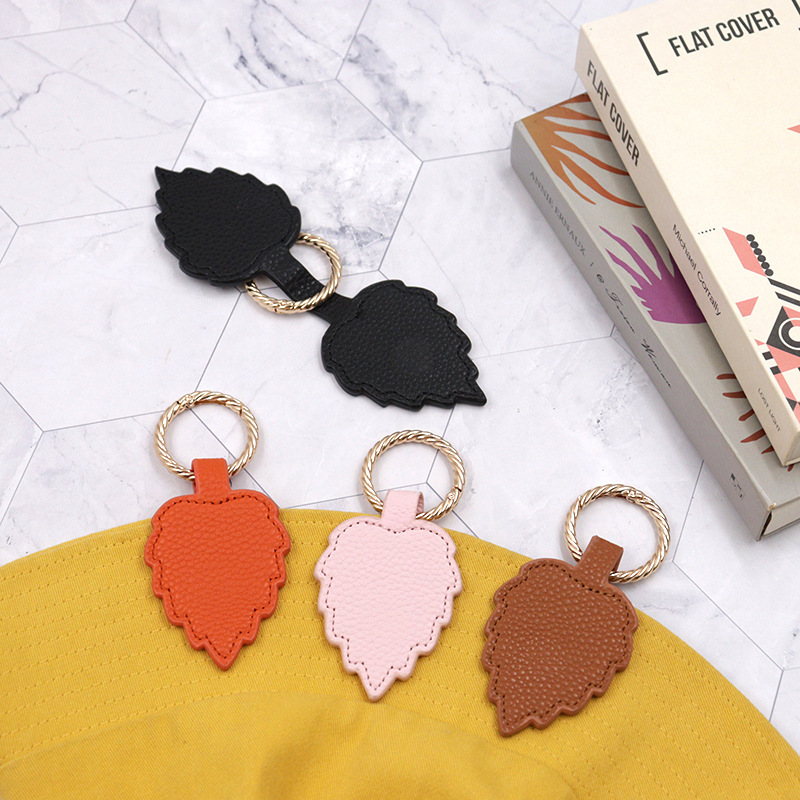 PU Leather Magnetic Leaf Hat Clip