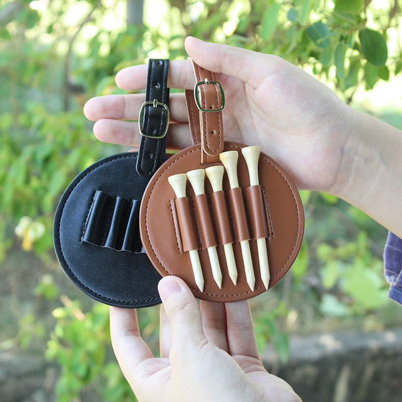 Leather Golf Tee Storage Pouch