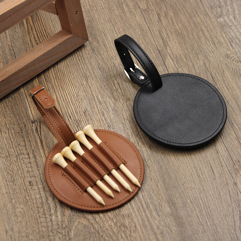 Leather Golf Tee Storage Pouch