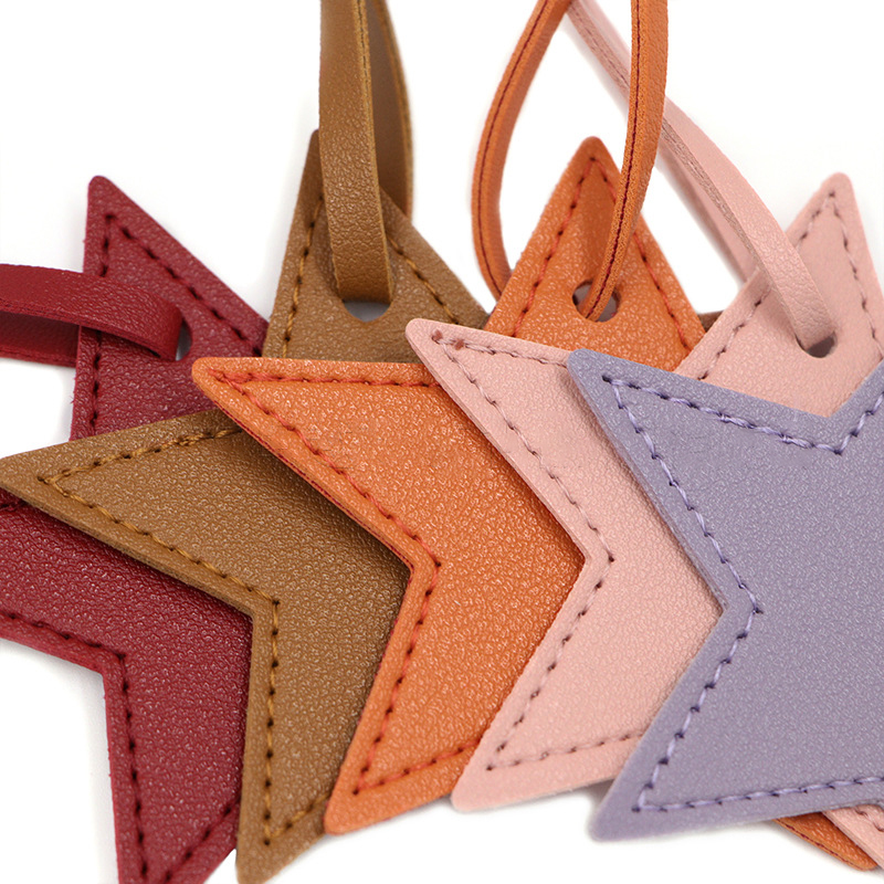 Star-Shaped PU Leather Luggage Tag