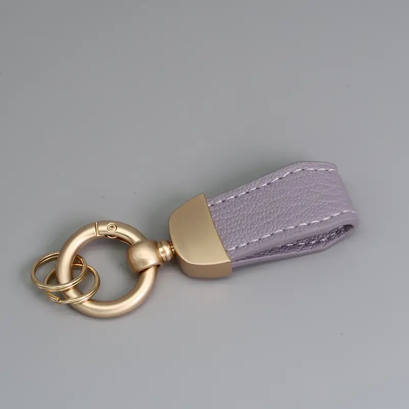 PU Leather Keychain with Metal Clasp