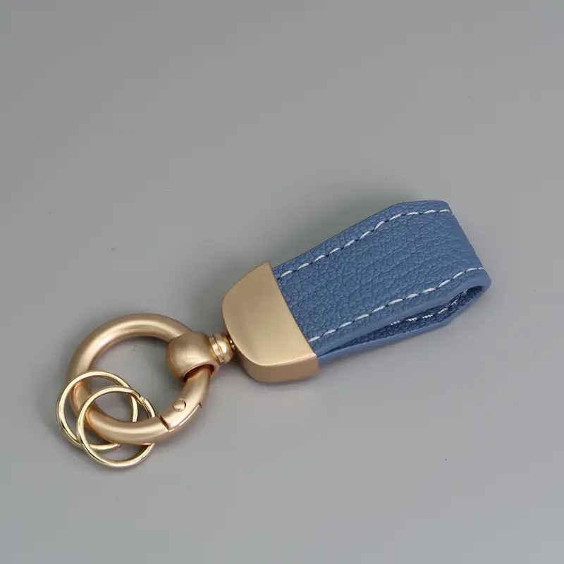 PU Leather Keychain with Metal Clasp