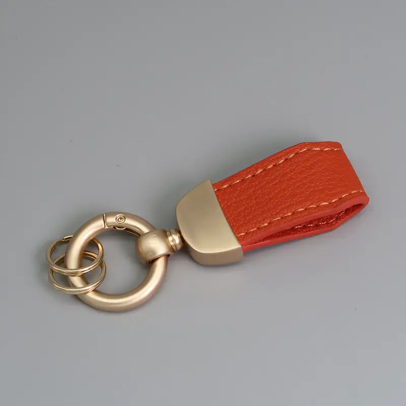 PU Leather Keychain with Metal Clasp