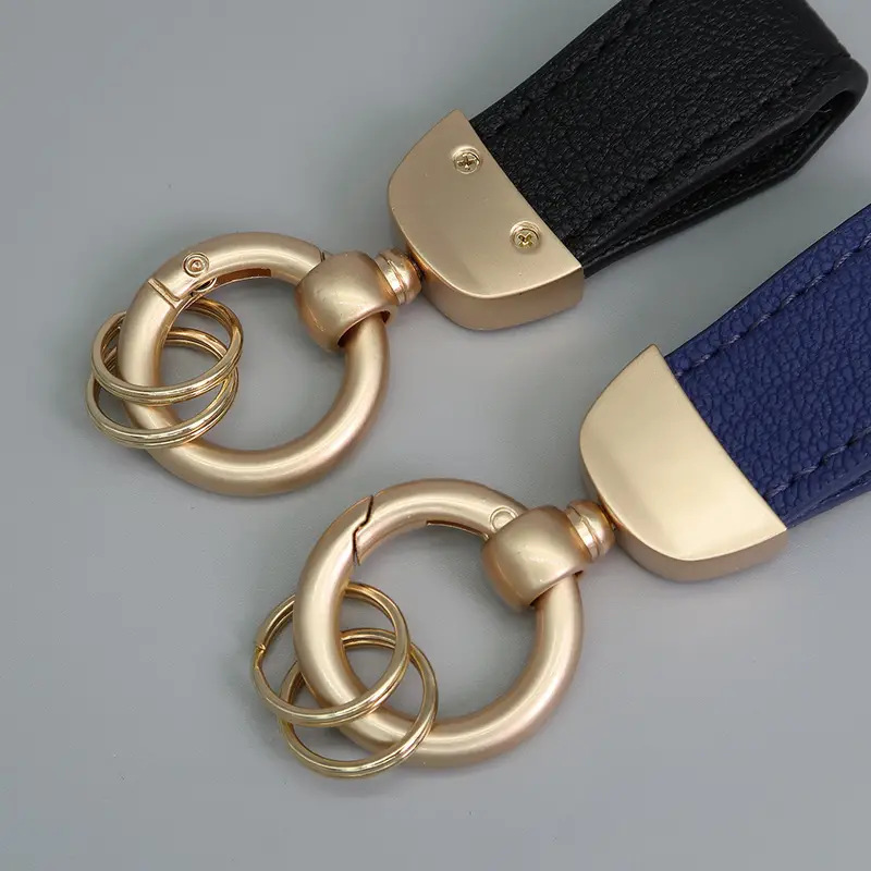 PU Leather Keychain with Metal Clasp