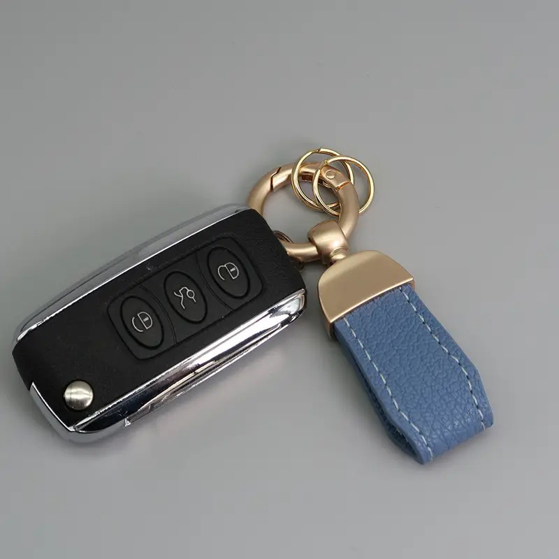 PU Leather Keychain with Metal Clasp