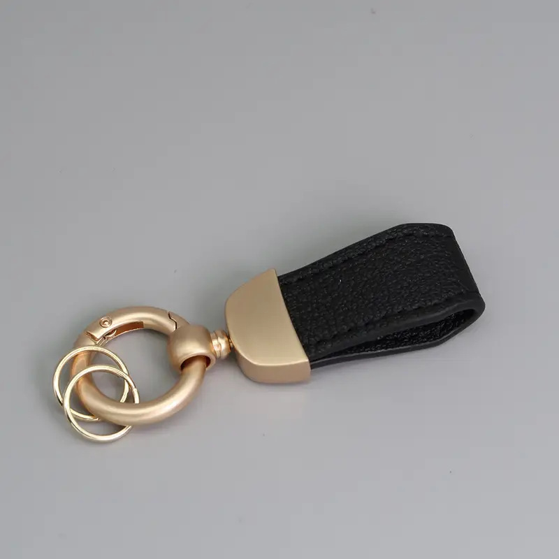 PU Leather Keychain with Metal Clasp