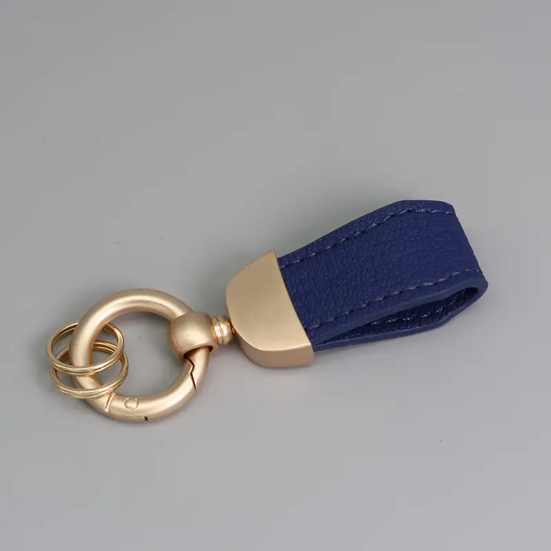 PU Leather Keychain with Metal Clasp