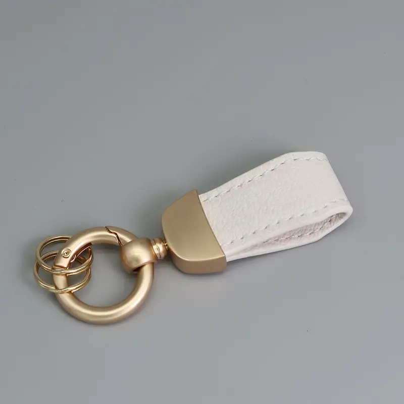 PU Leather Keychain with Metal Clasp