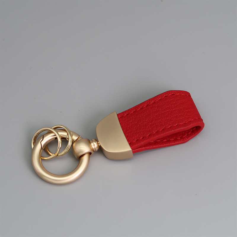 PU Leather Keychain with Metal Clasp