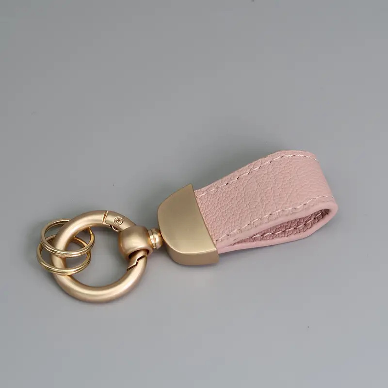 PU Leather Keychain with Metal Clasp