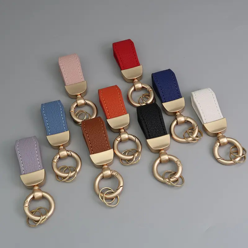 PU Leather Keychain with Metal Clasp