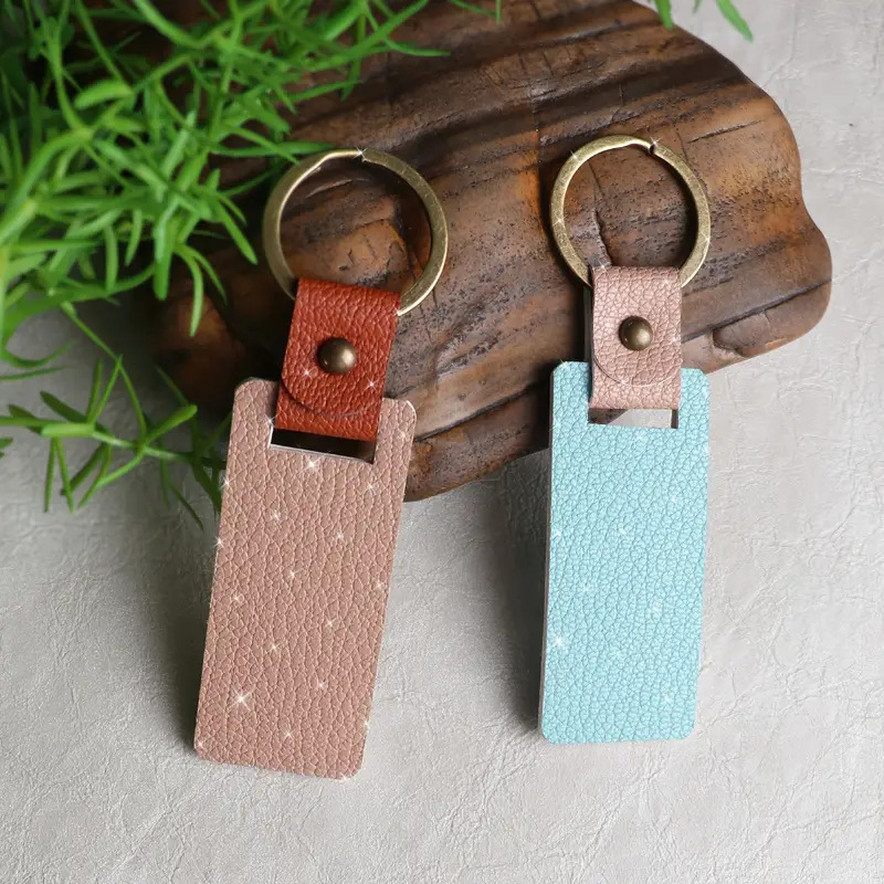 PU Leather Rectangular Keychain