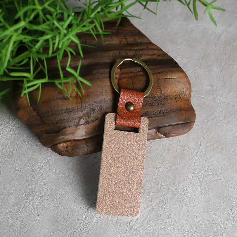 PU Leather Rectangular Keychain