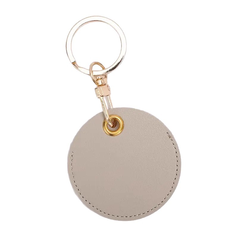 Round PU Leather Keychain