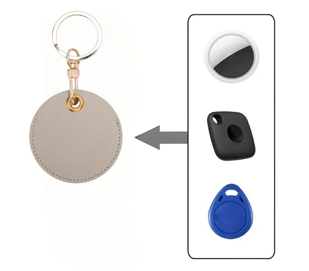 Round PU Leather Keychain