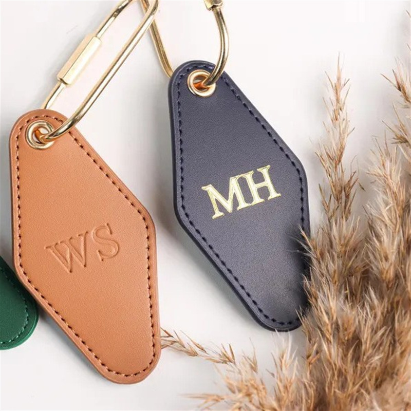 Diamond-Shaped PU Leather Keychain