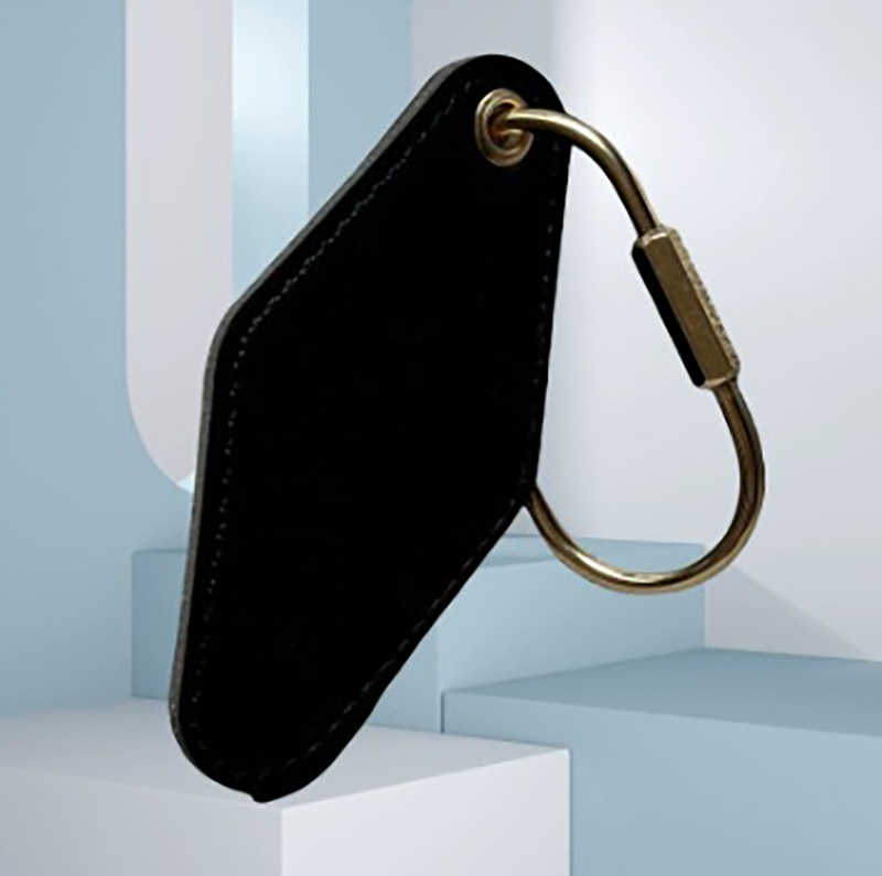 Diamond-Shaped PU Leather Keychain