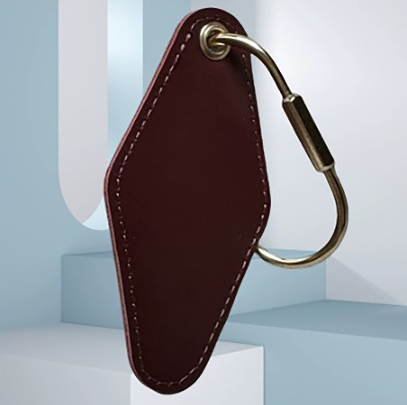 Diamond-Shaped PU Leather Keychain