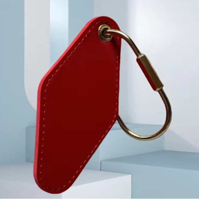 Diamond-Shaped PU Leather Keychain