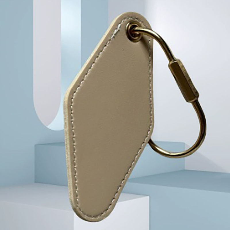 Diamond-Shaped PU Leather Keychain