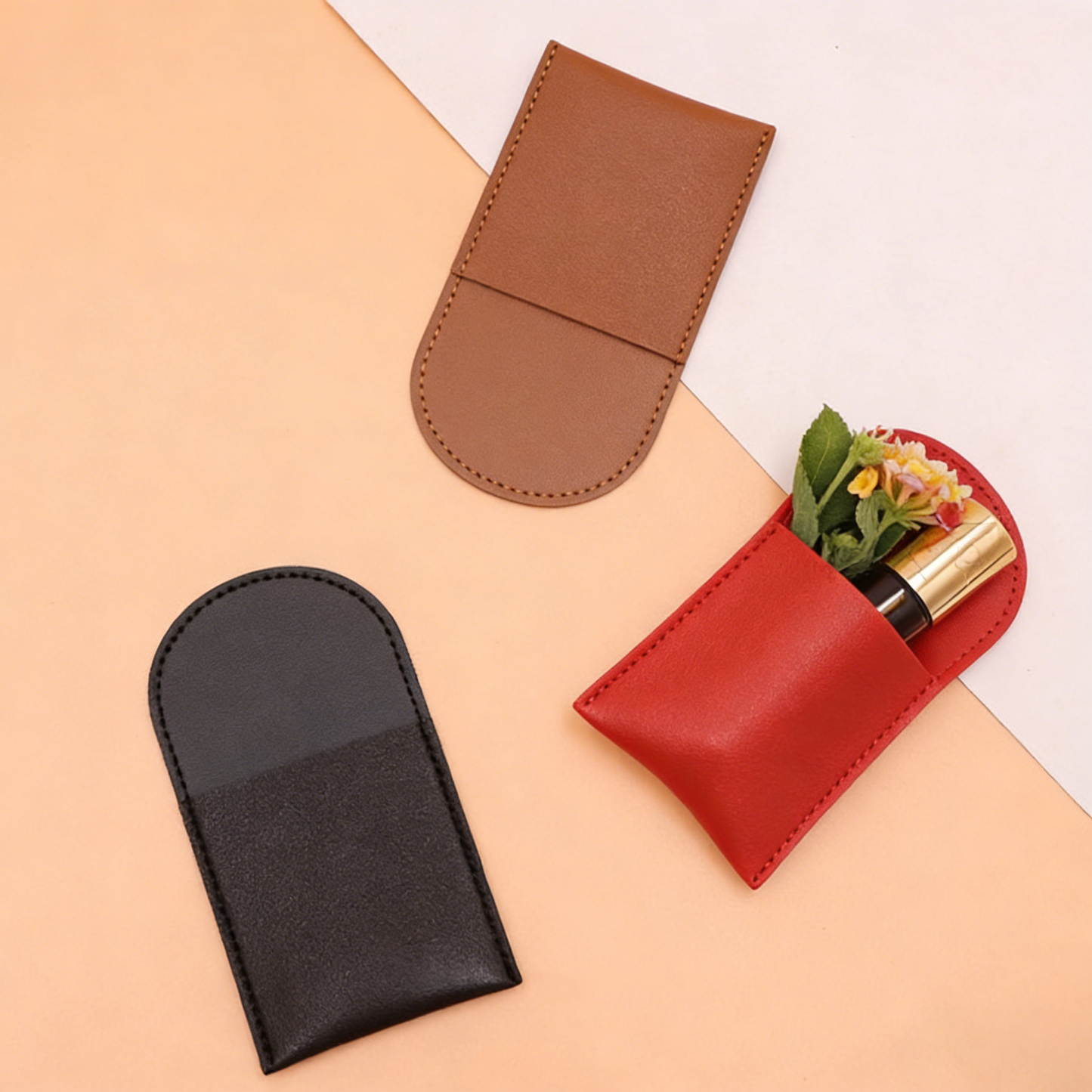 PU Leather Slim Storage Pouch