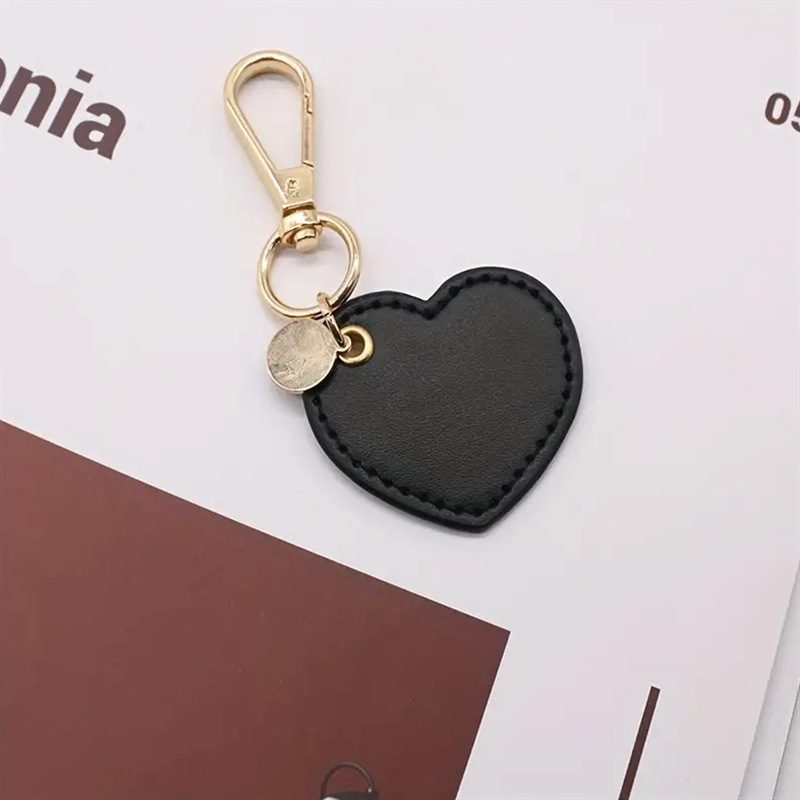 Heart-Shaped PU Leather Keychain