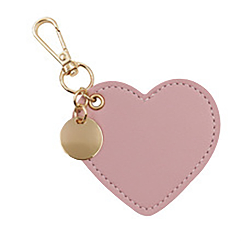 Heart-Shaped PU Leather Keychain