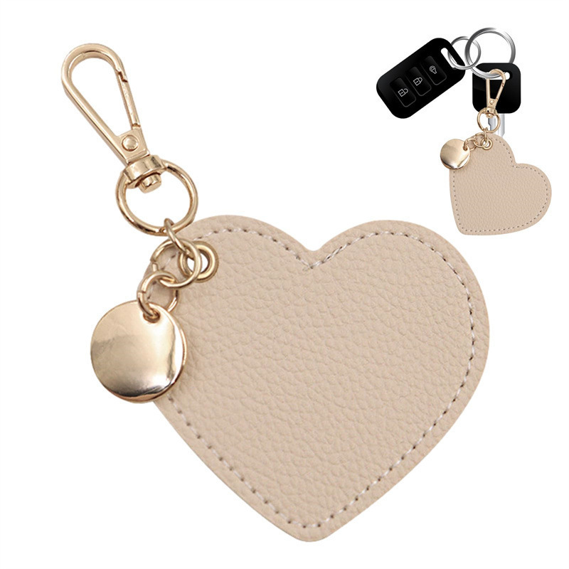 Heart-Shaped PU Leather Keychain