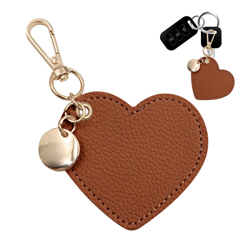 Heart-Shaped PU Leather Keychain