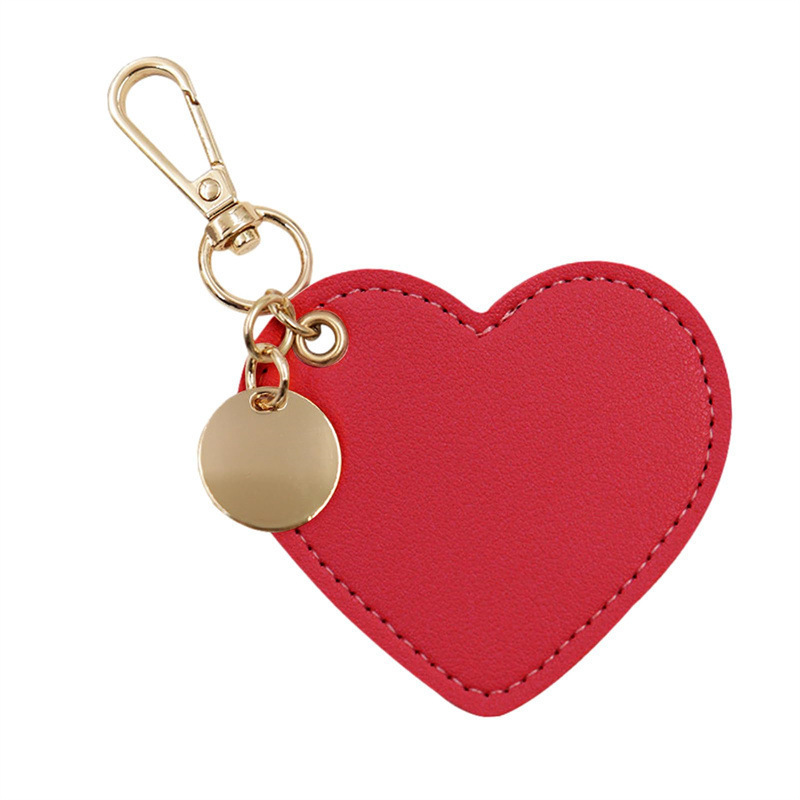 Heart-Shaped PU Leather Keychain