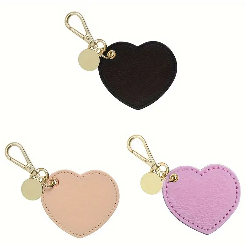 Heart-Shaped PU Leather Keychain