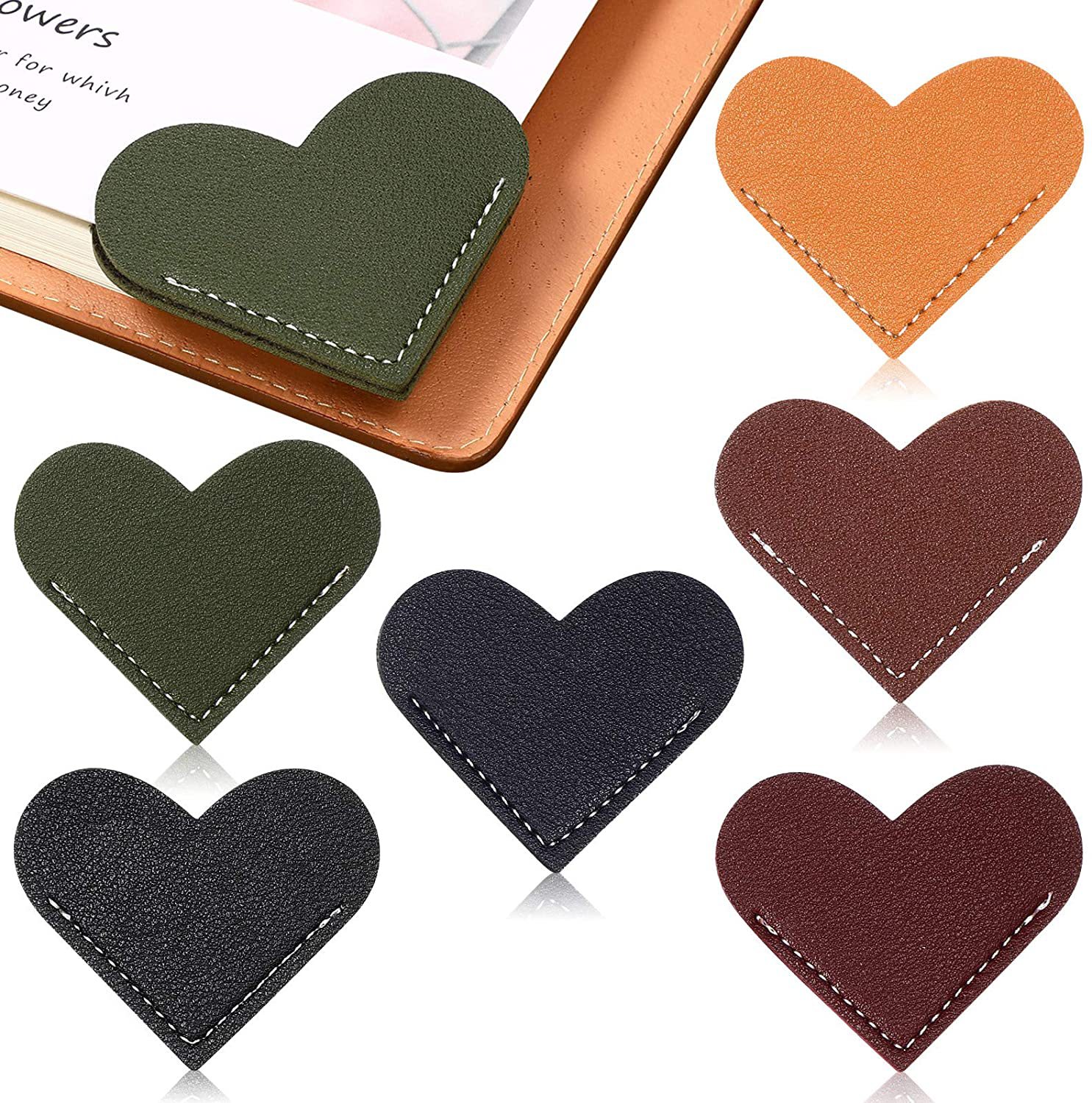 Heart-Shaped PU Leather Bookmark