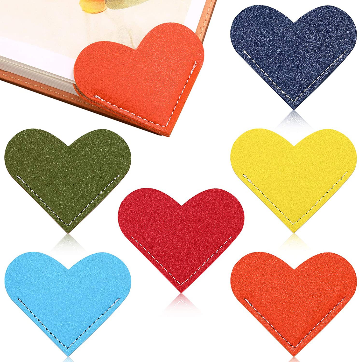 Heart-Shaped PU Leather Bookmark