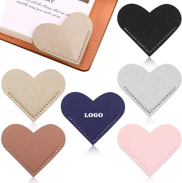 Heart-Shaped PU Leather Bookmark