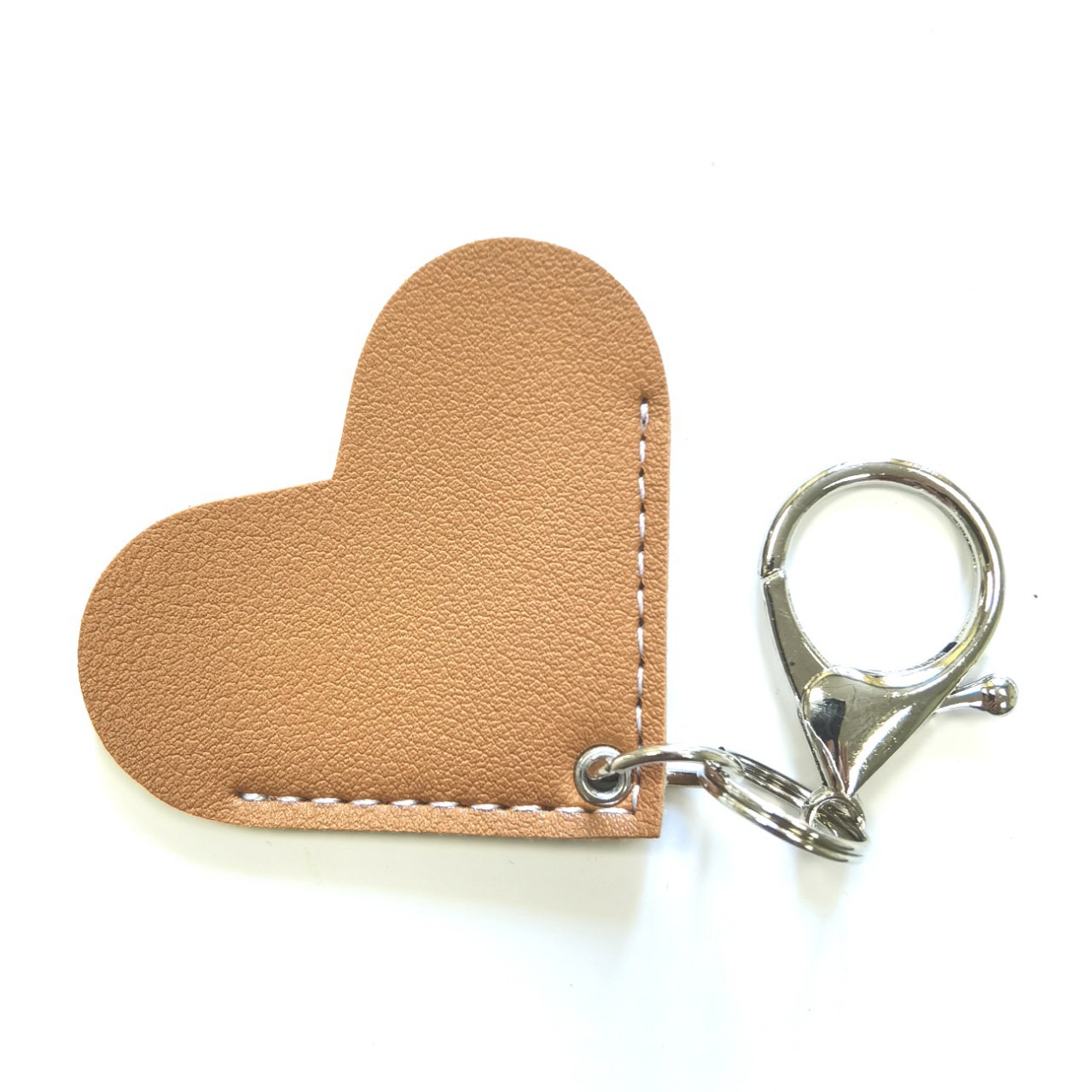 Heart-Shaped PU Leather Bookmark Keychain