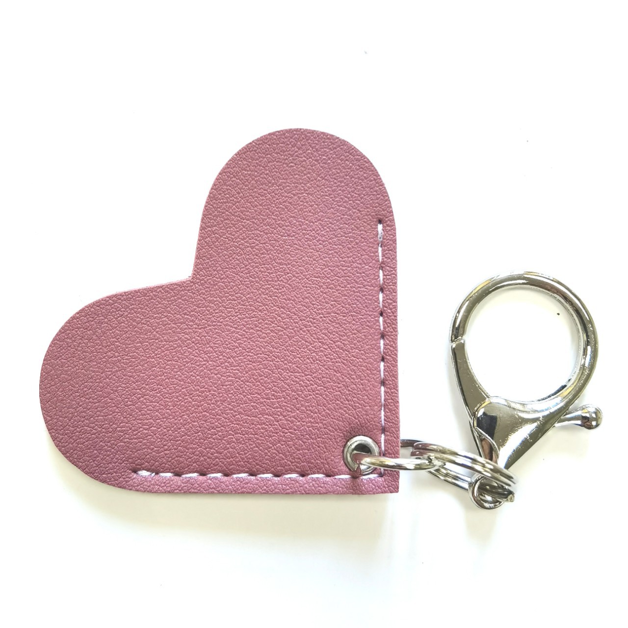 Heart-Shaped PU Leather Bookmark Keychain