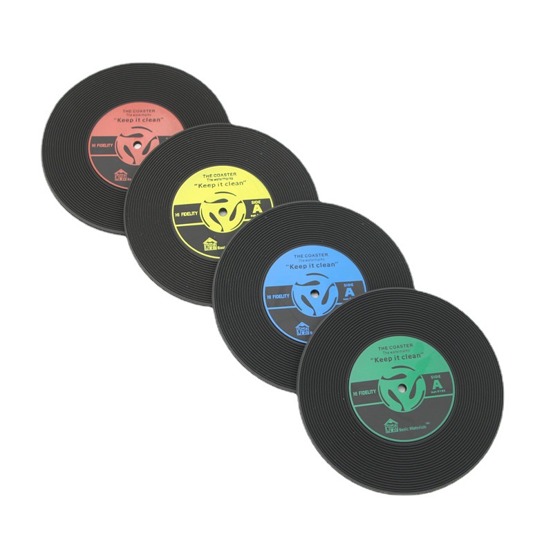 Retro Vinyl Record Coasters