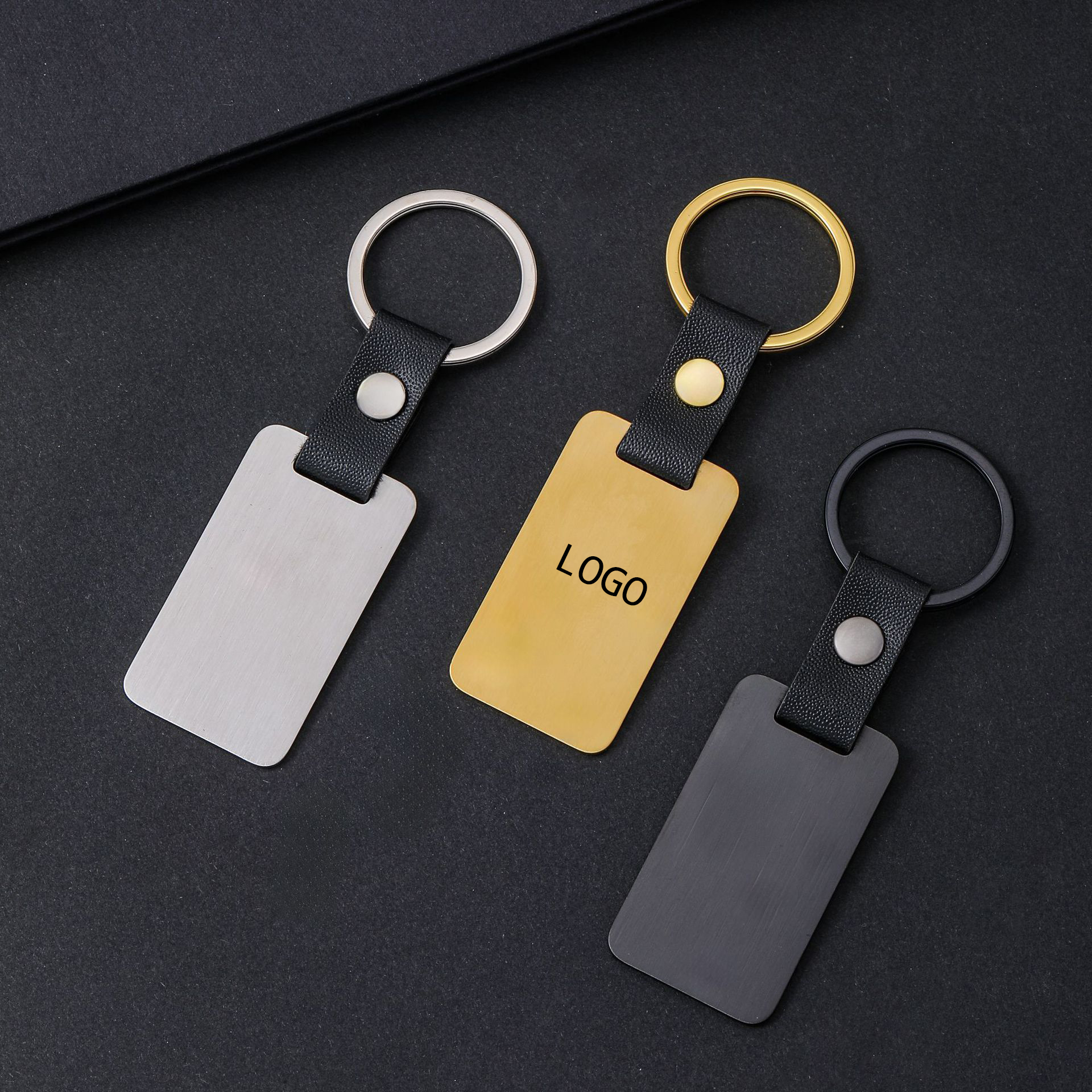 Rectangular Metal Keychain