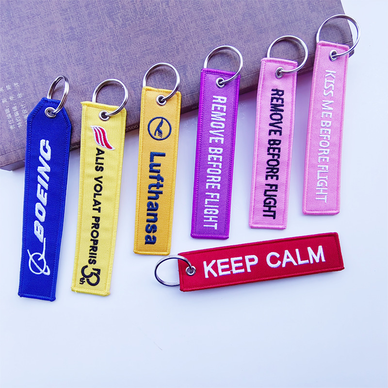 Embroidered Fabric Keychain