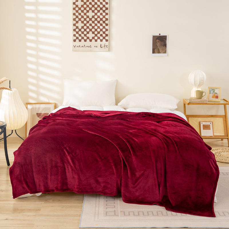Solid Color Flannel Fleece Blanket