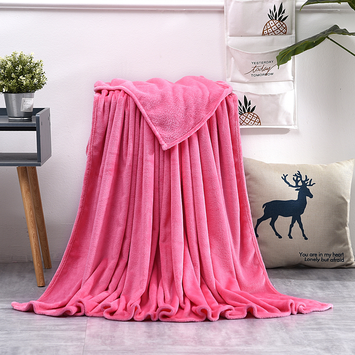 Solid Color Flannel Fleece Blanket
