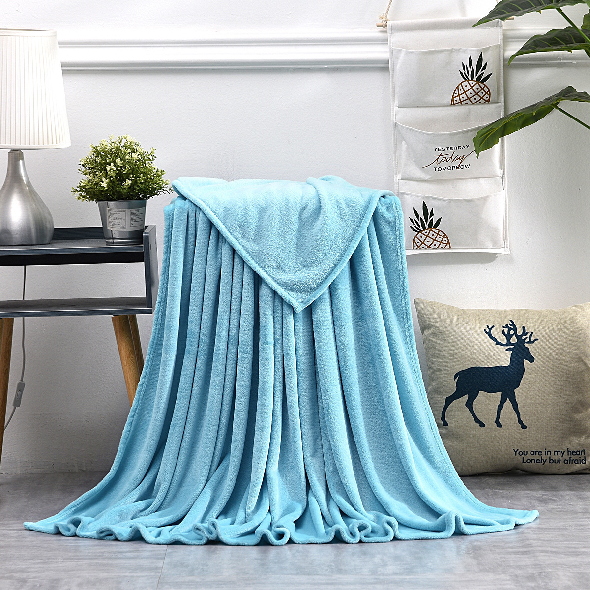 Solid Color Flannel Fleece Blanket