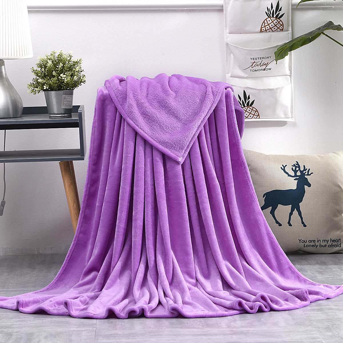 Solid Color Flannel Fleece Blanket