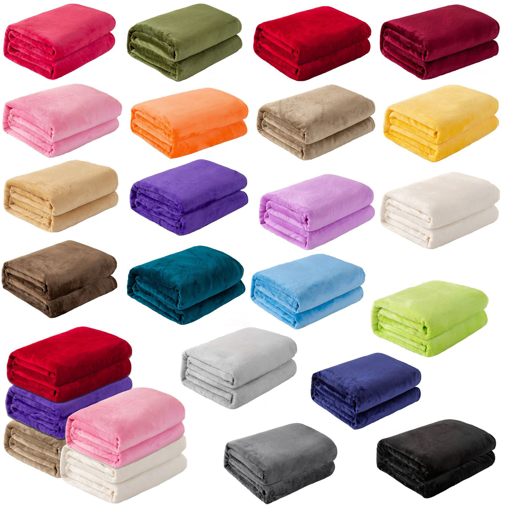 Solid Color Flannel Fleece Blanket