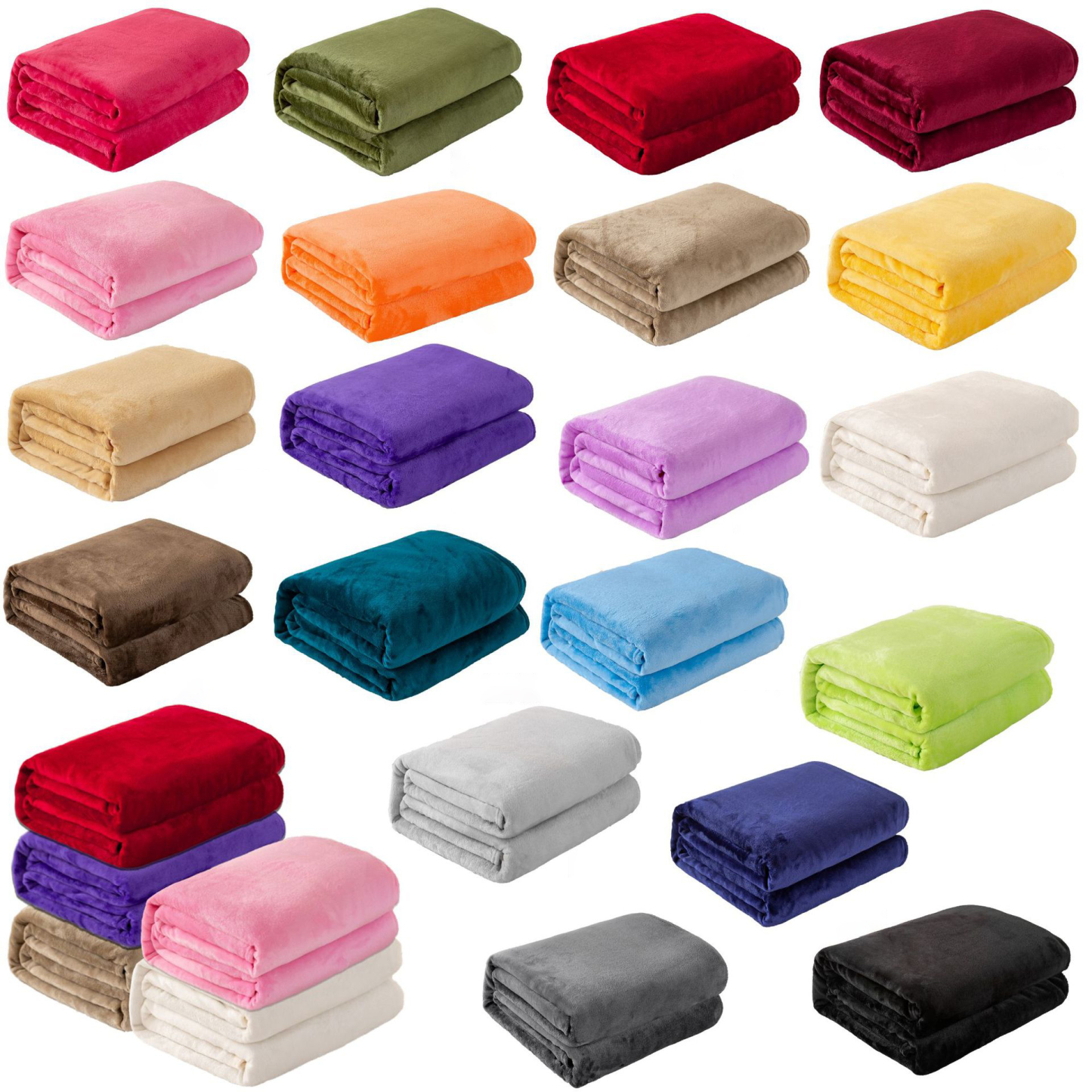 Solid Color Flannel Fleece Blanket